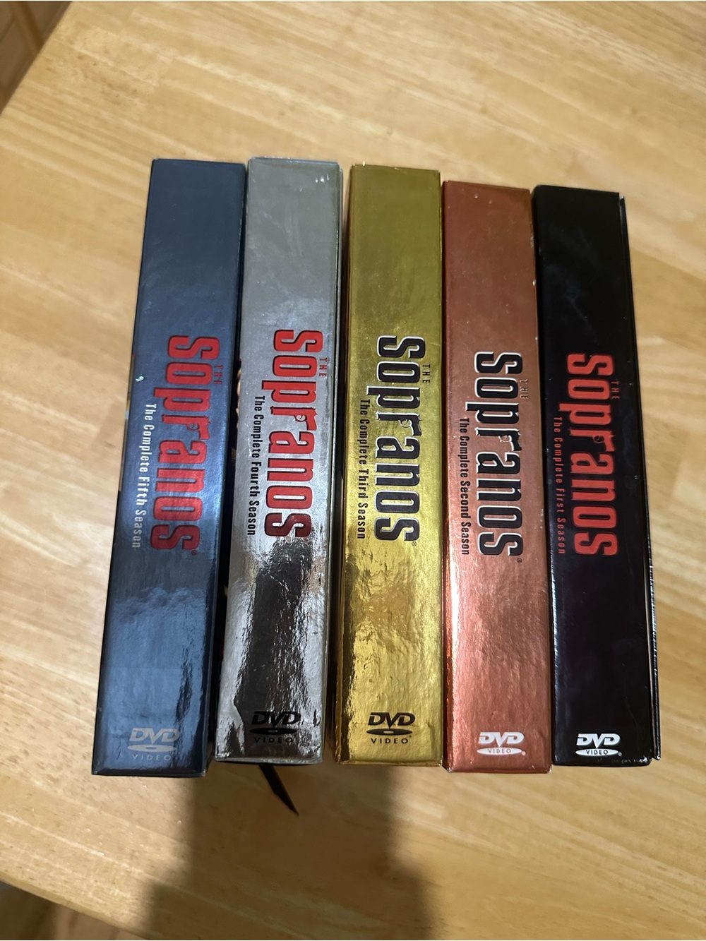 Complete collectionSoprano DVD Box Set Spines in Blue, Silver, Gold, Copper,